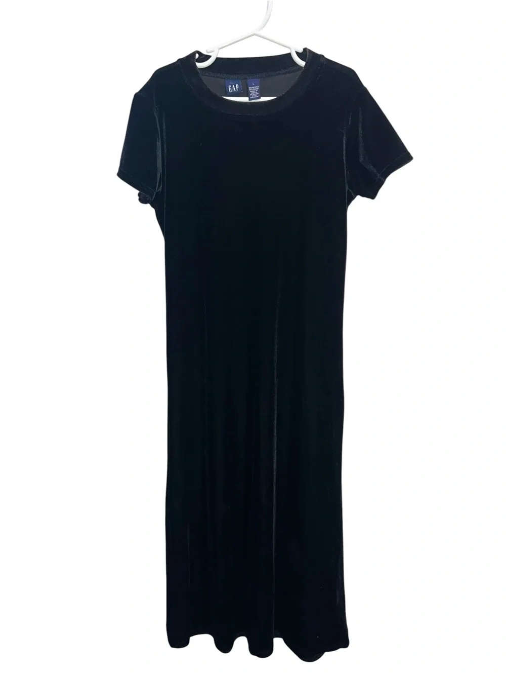 GAP Kids Black Velvet Short Sleeve Maxi Dress Size Large